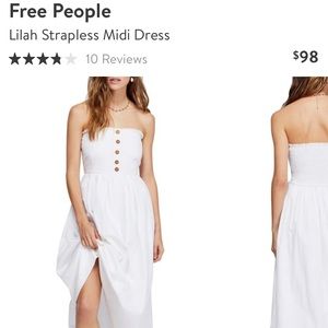 Free people lilah strapless midi dress